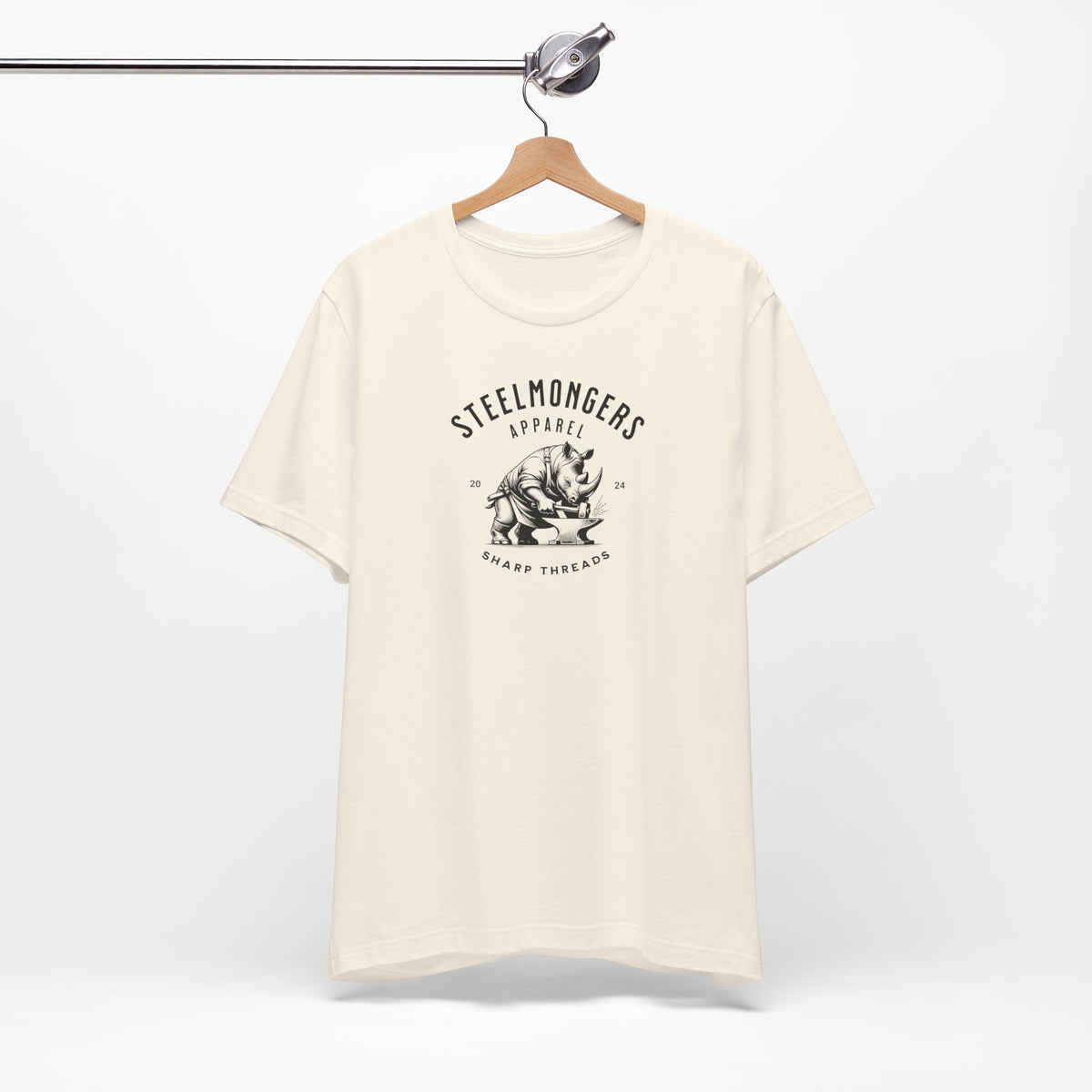 Steelmongers Rhino White Logo Tee