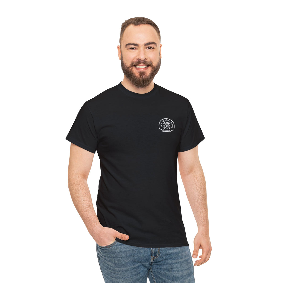 PET DOGS OR DIE White Logo Unisex Heavy Cotton Tee
