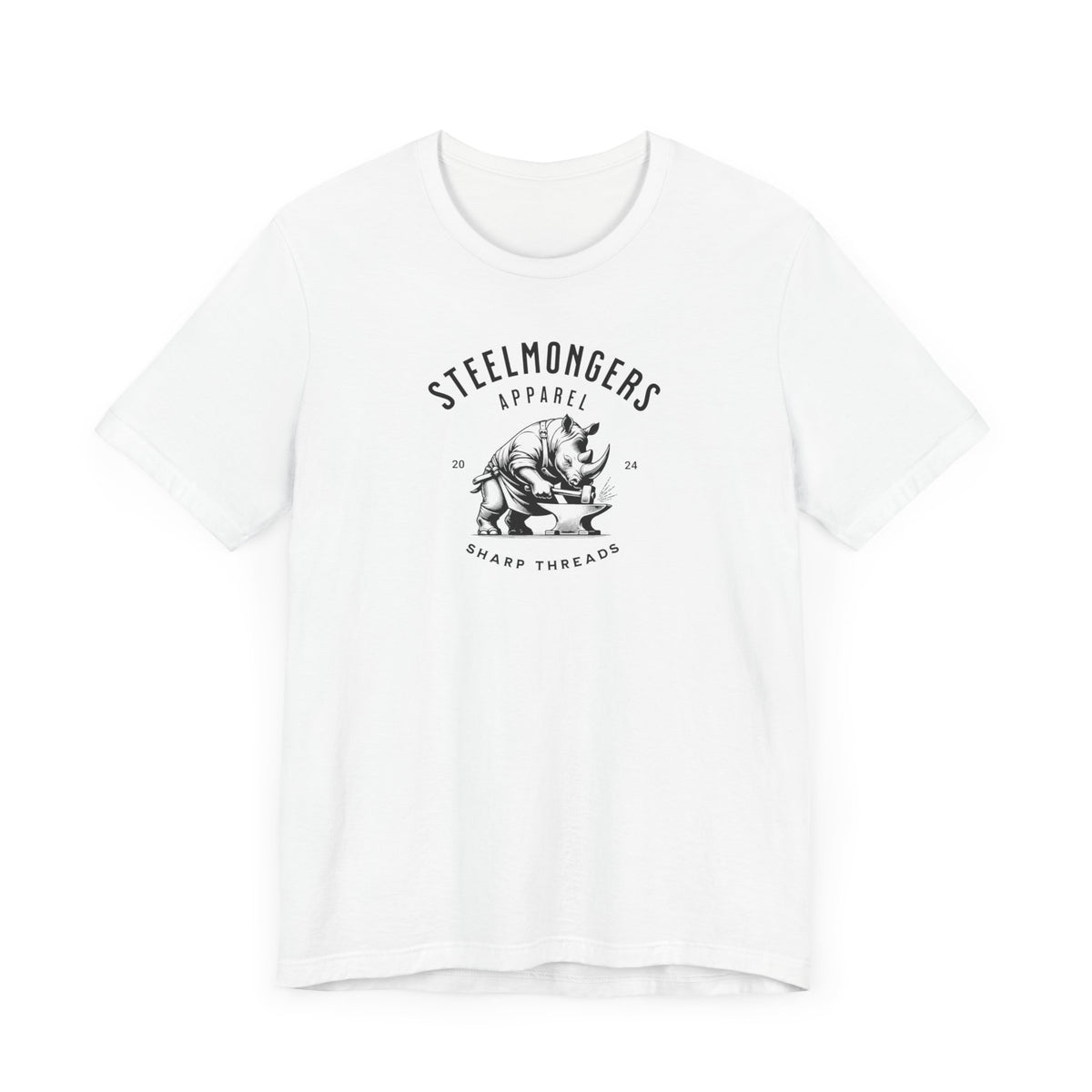 Steelmongers Rhino White Logo Tee
