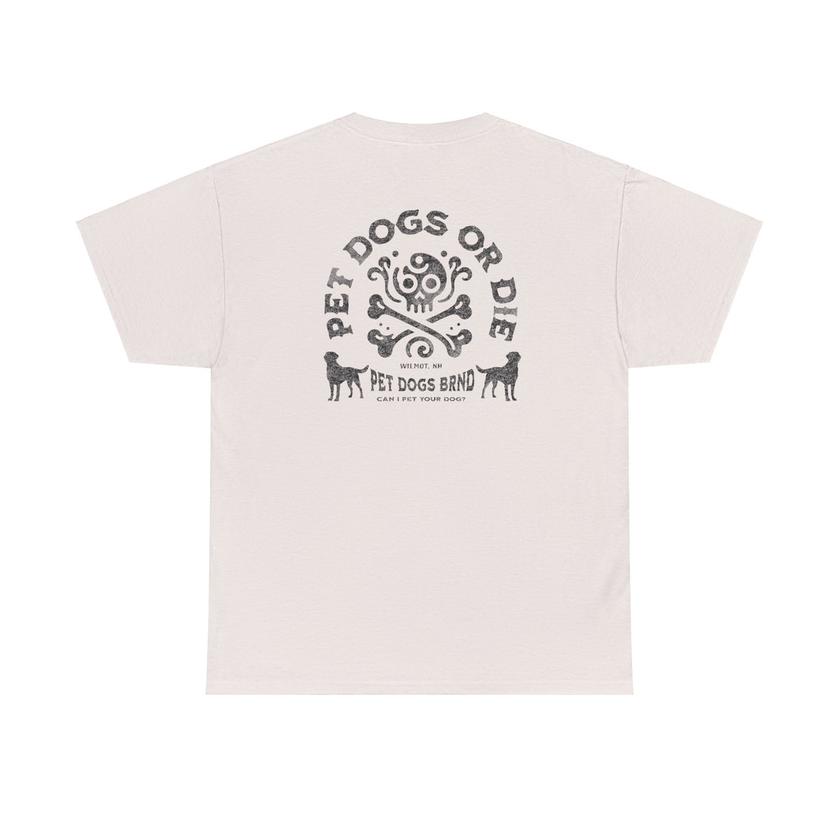 PET DOGS OR DIE Black Logo Unisex Heavy Cotton Tee