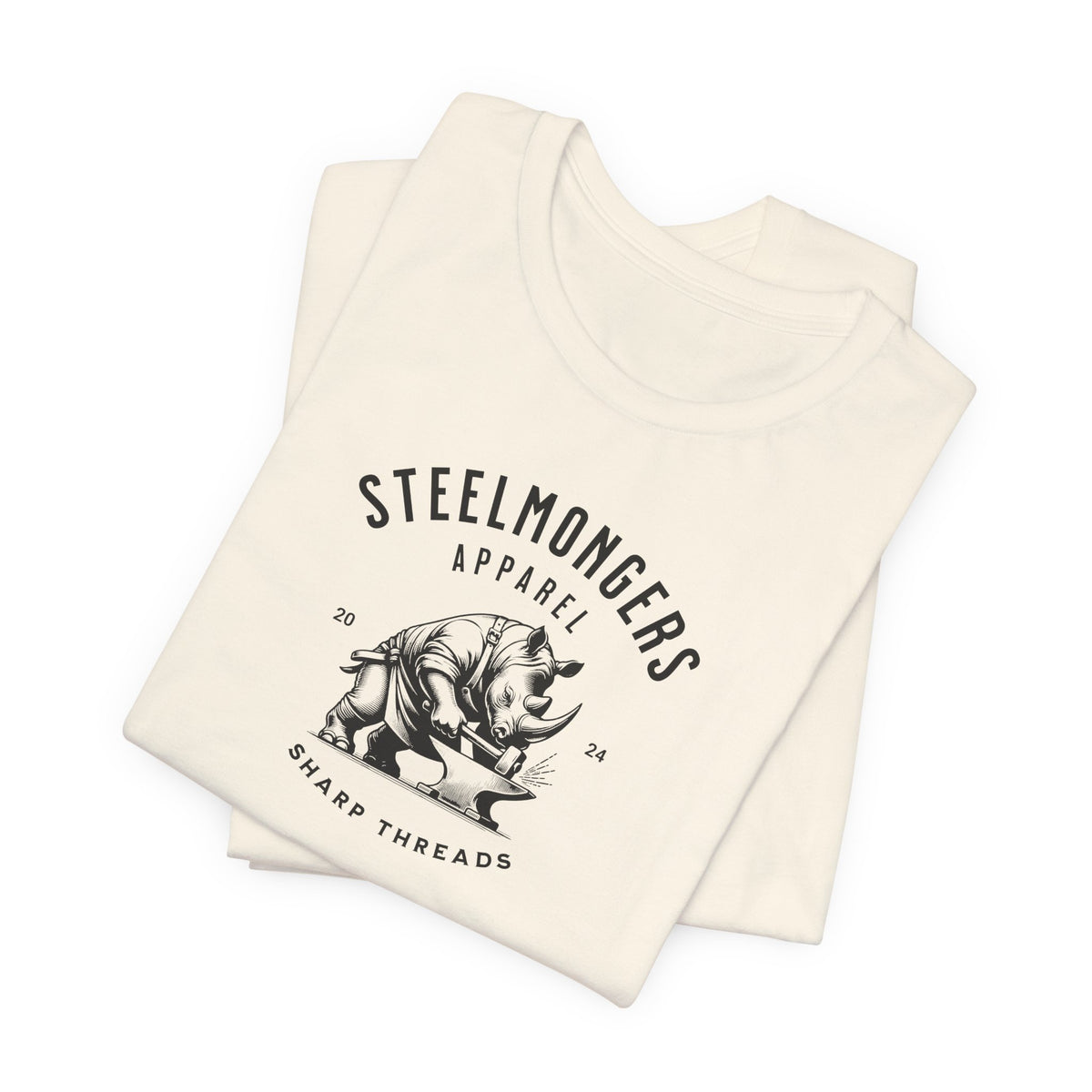 Steelmongers Rhino White Logo Tee