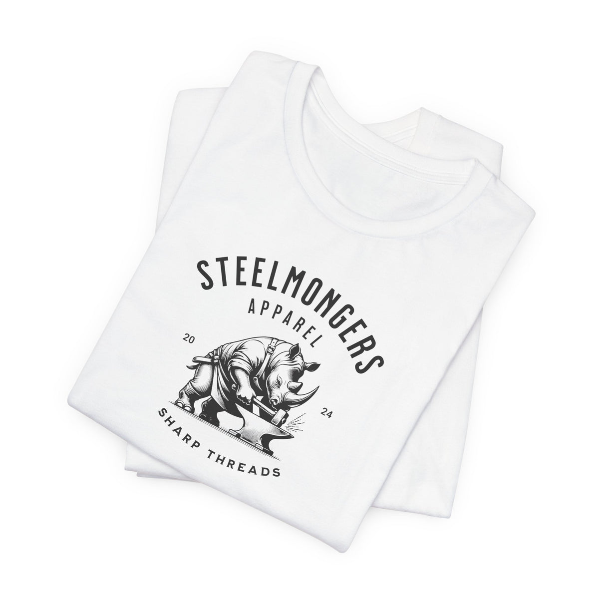Steelmongers Rhino White Logo Tee