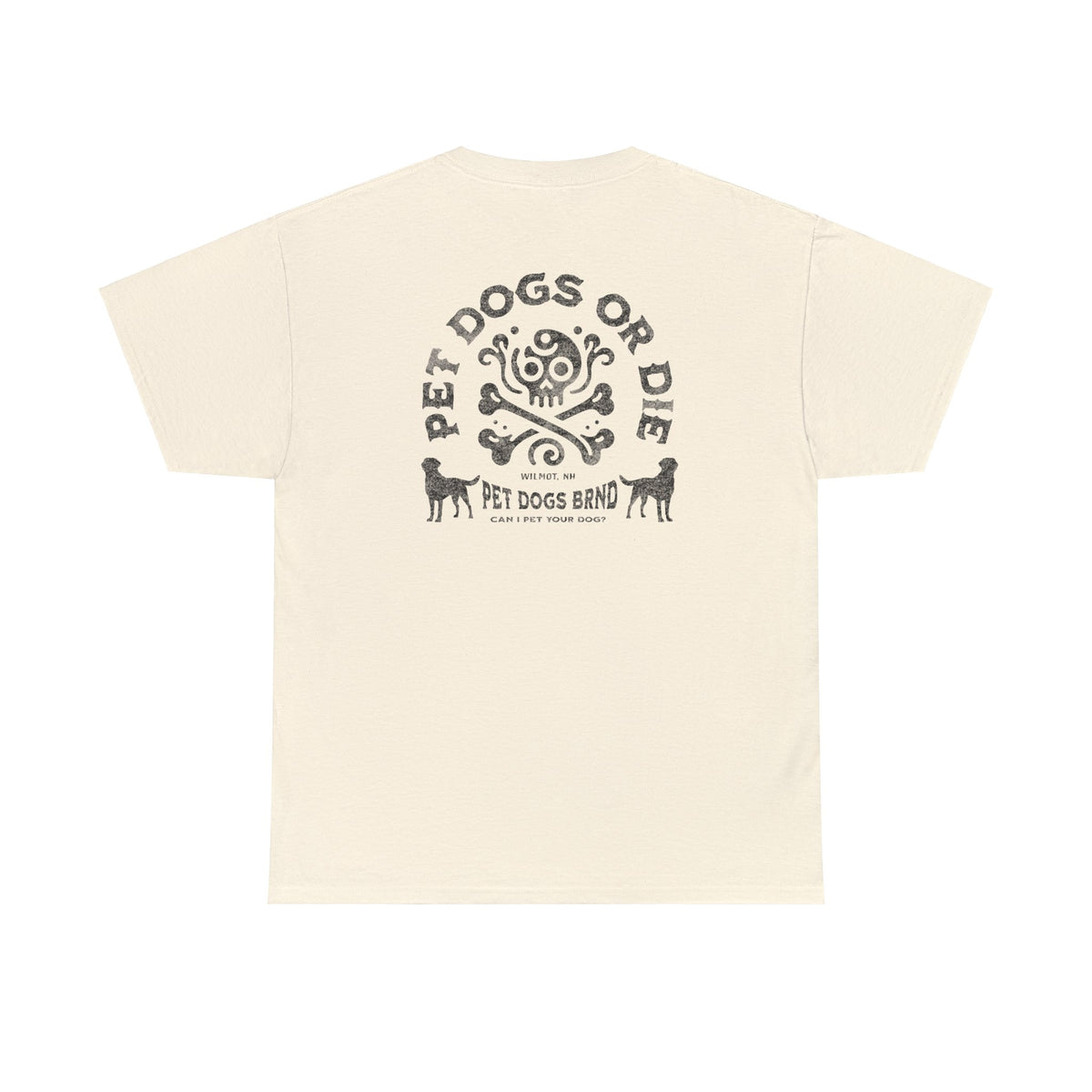 PET DOGS OR DIE Black Logo Unisex Heavy Cotton Tee