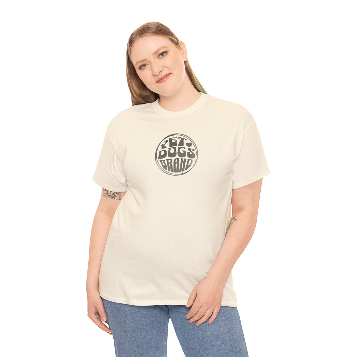PET DOGS BRAND Black Logo Fisheye Lens Retro Style Unisex Heavy Cotton Tee