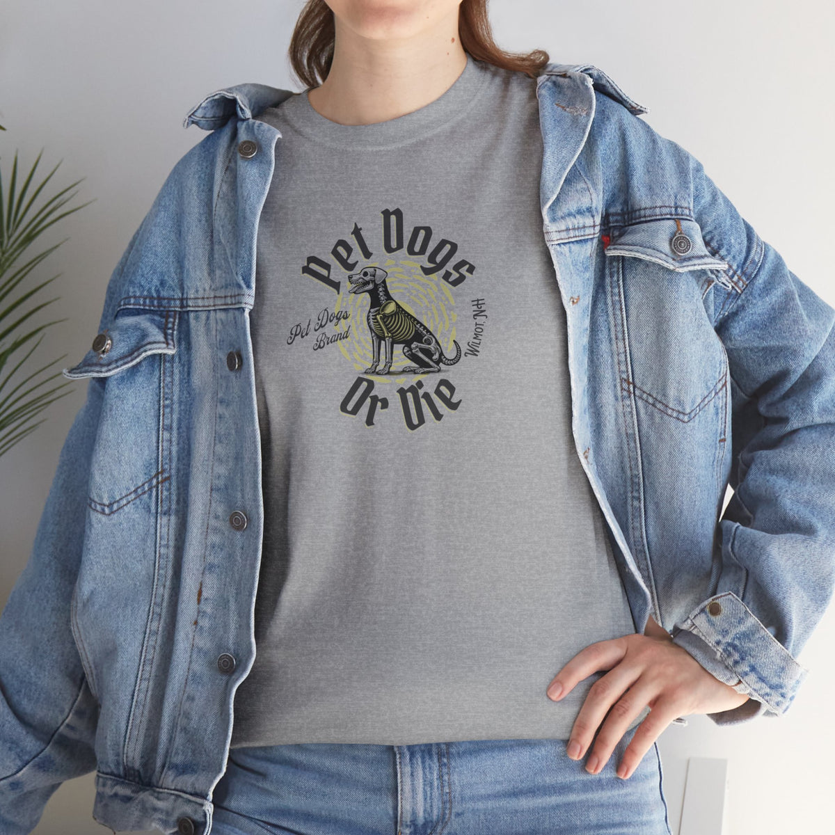 PET DOGS OR DIE Biker Style Unisex Heavy Cotton Tee
