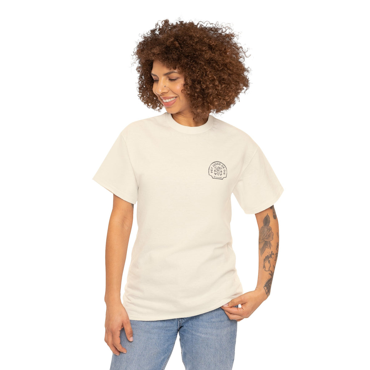 PET DOGS OR DIE Black Logo Unisex Heavy Cotton Tee