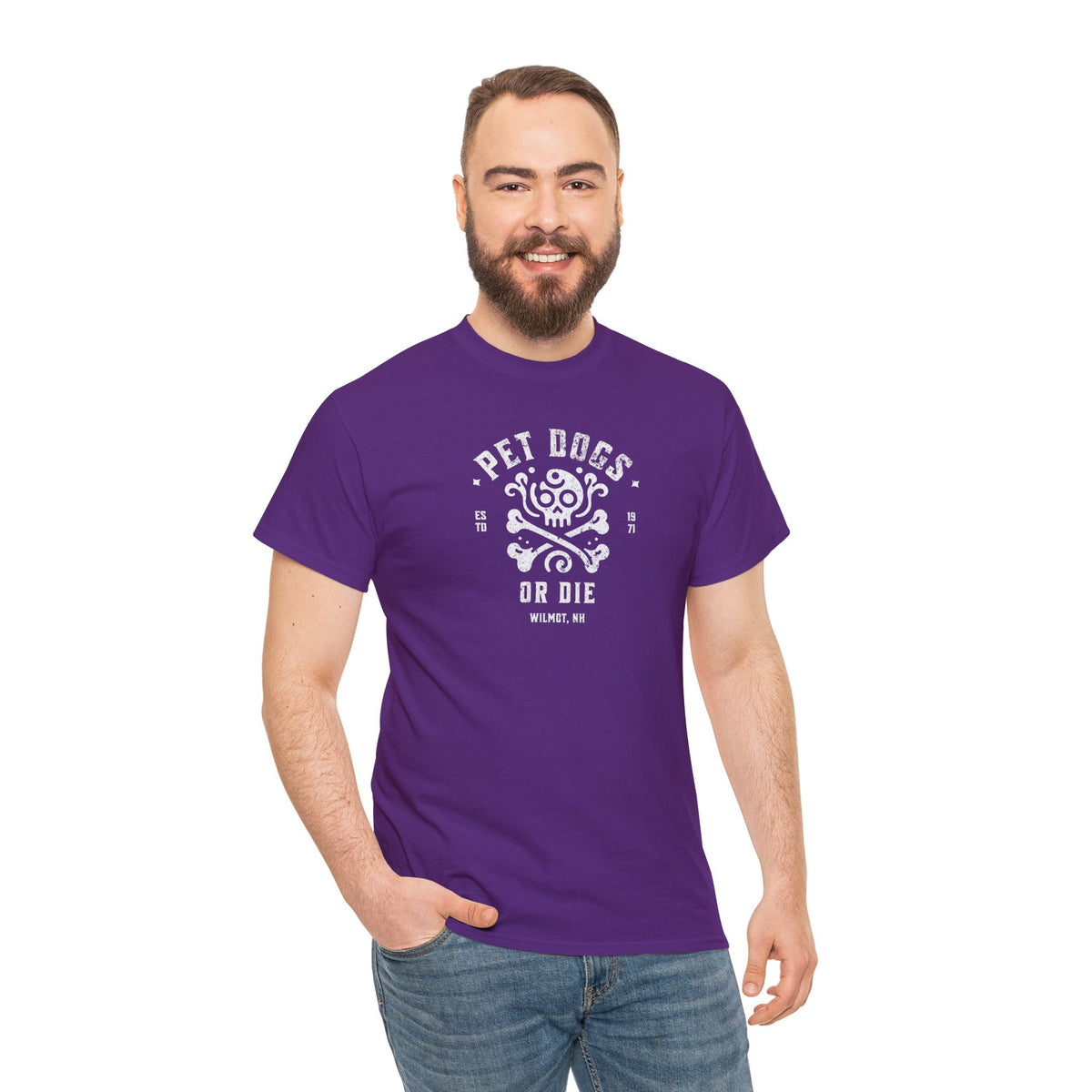 PET DOGS OR DIE Simple Version Unisex Heavy Cotton Tee
