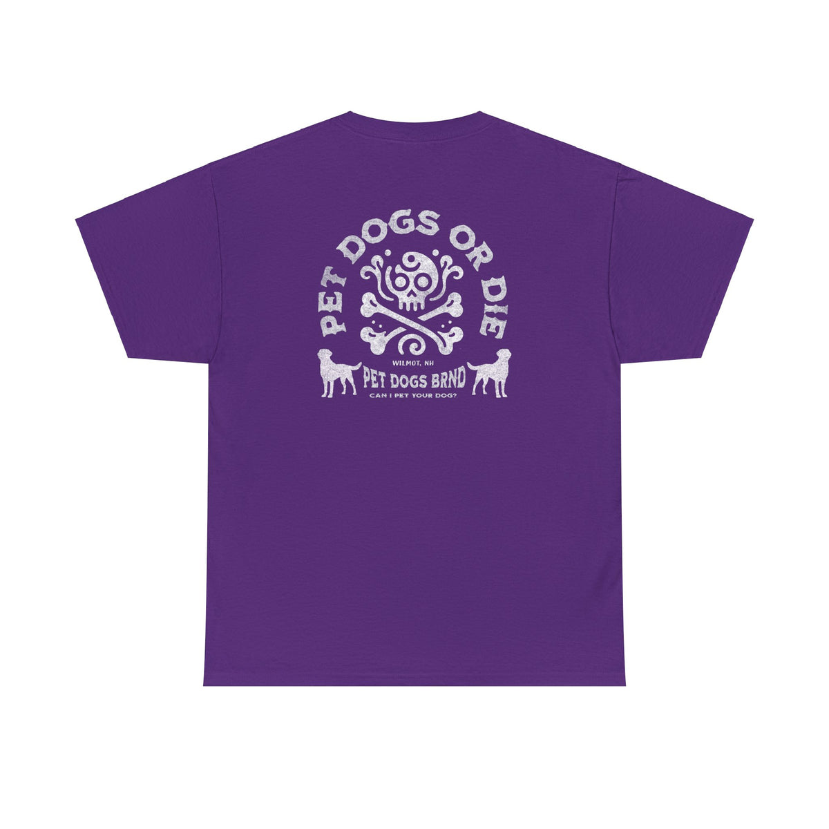 PET DOGS OR DIE White Logo Unisex Heavy Cotton Tee
