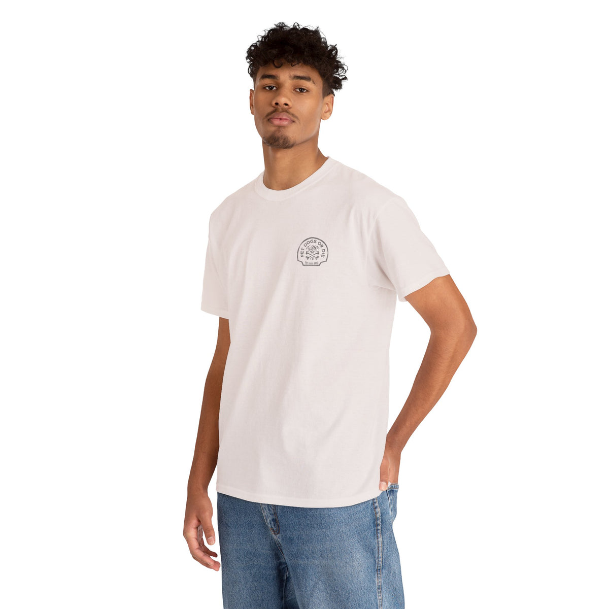 PET DOGS OR DIE Black Logo Unisex Heavy Cotton Tee
