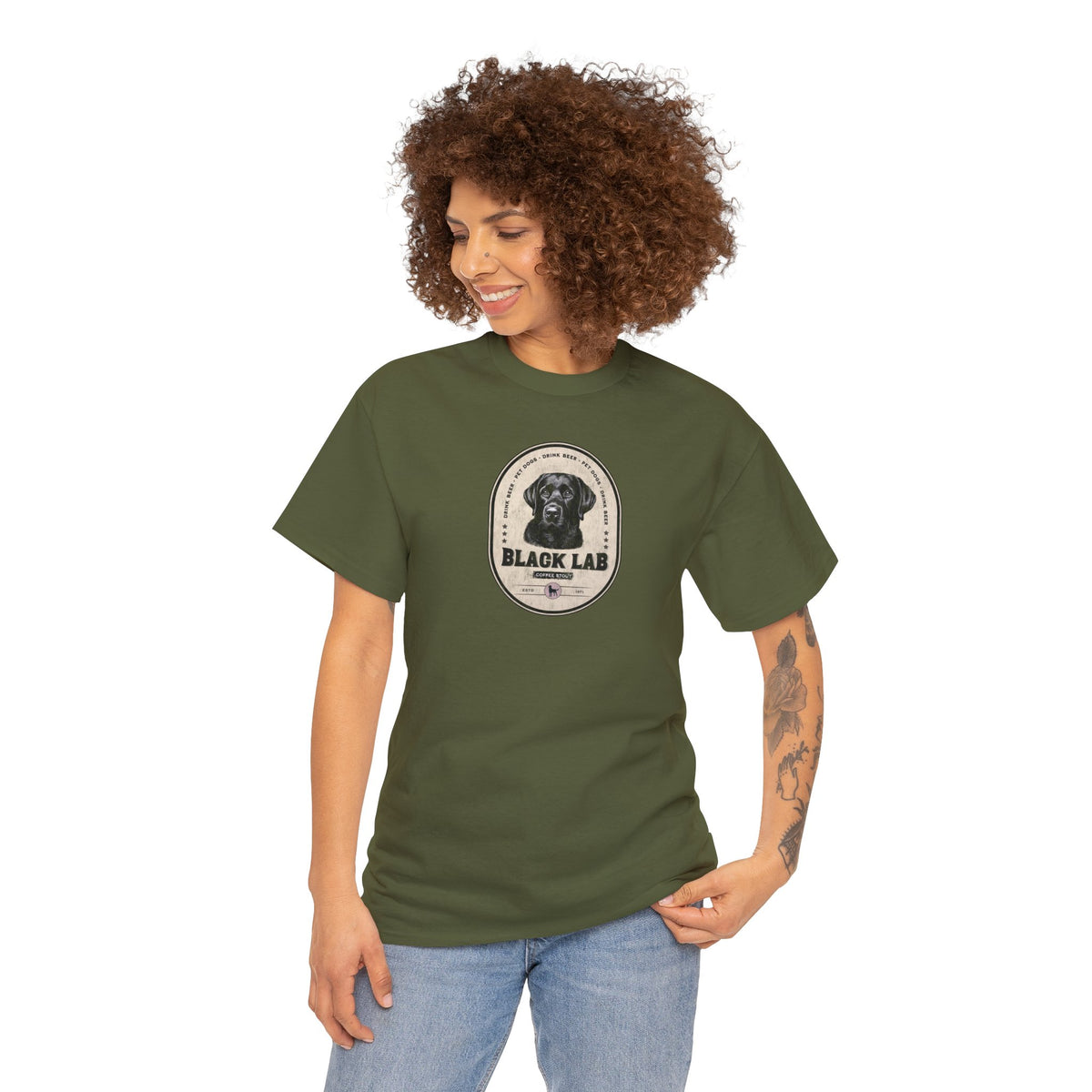 BLACK LAB COFFEE STOUT Unisex Heavy Cotton Tee
