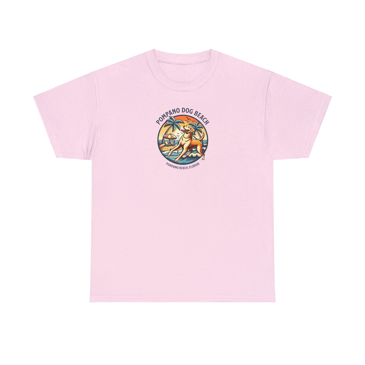 YELLOW LAB POMPANO DOG BEACH Unisex Heavy Cotton Tee