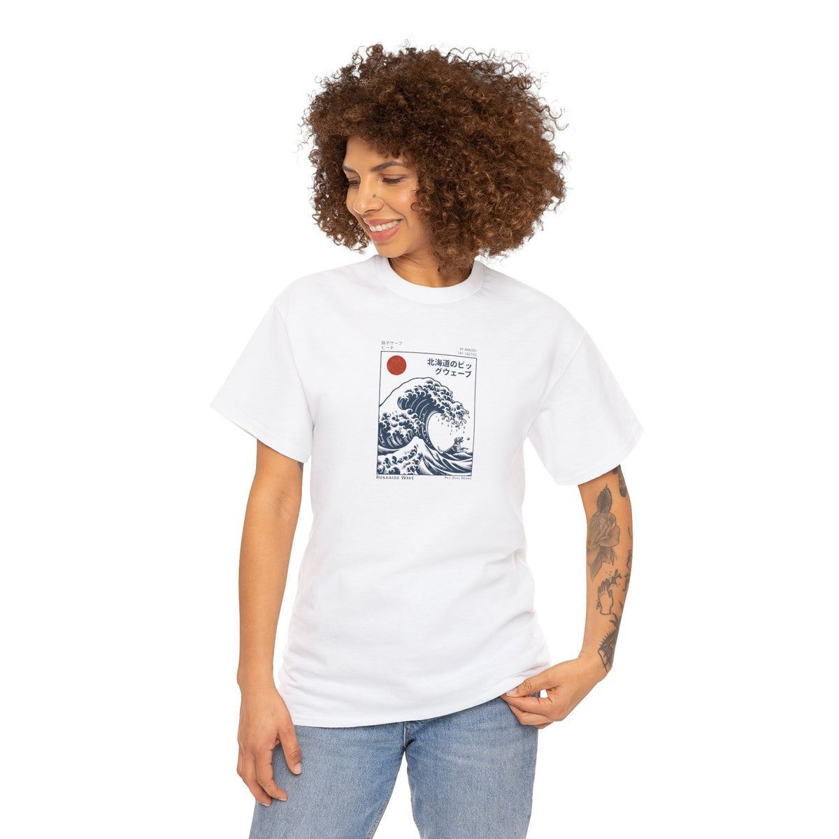 THE GREAT WAVE off Kanagawa (Pet Dogs Version) Heavy Cotton Tee