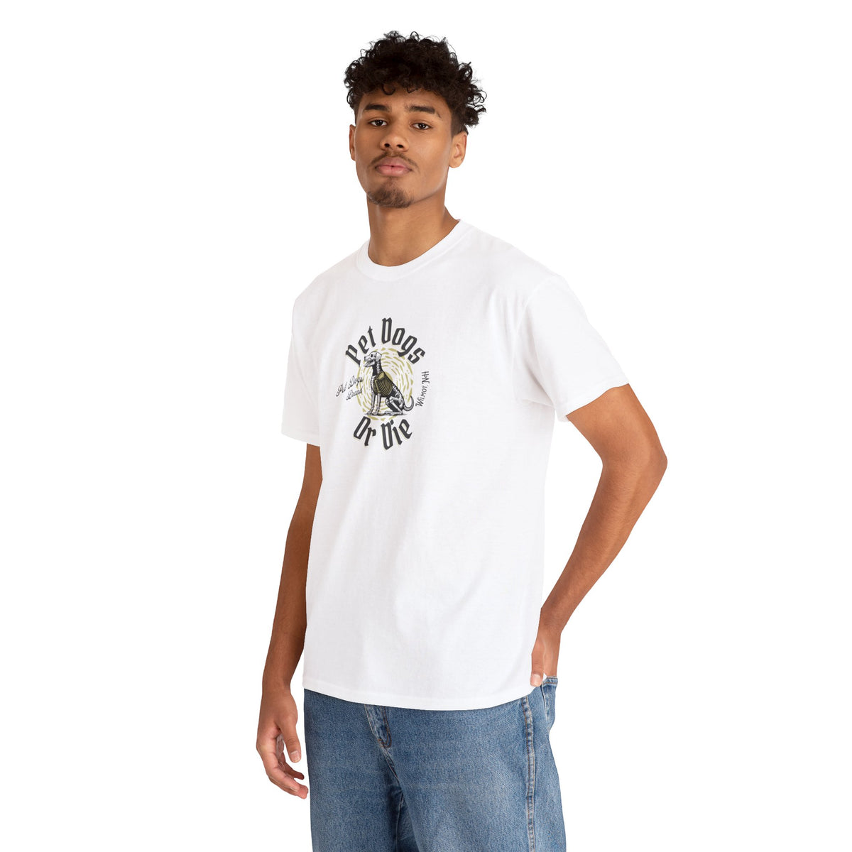 PET DOGS OR DIE Biker Style Unisex Heavy Cotton Tee