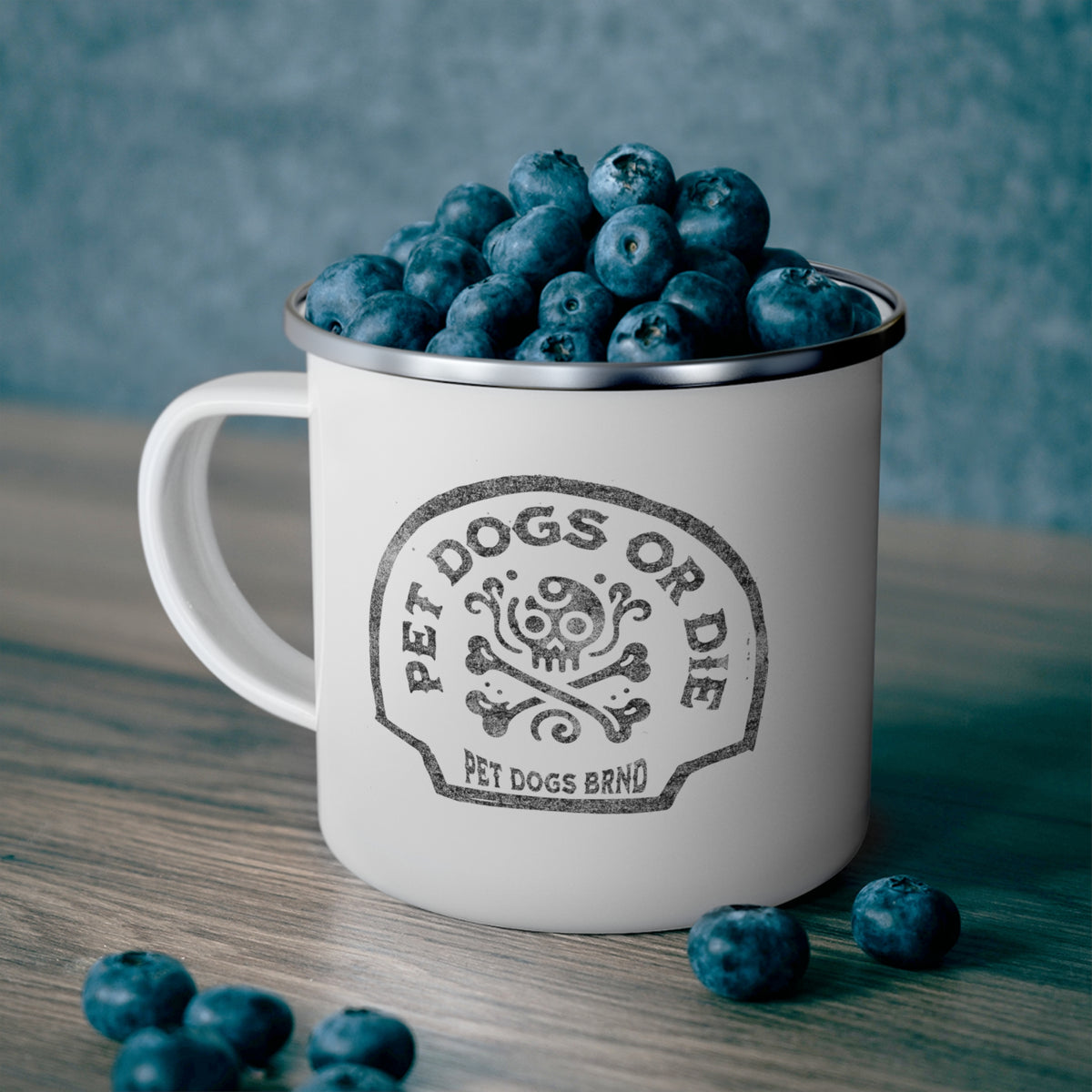 PETS DOGS OR DIE Enamel Camping Mug