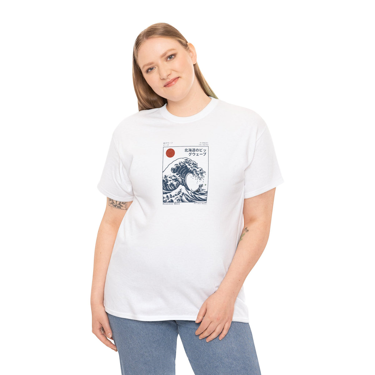 THE GREAT WAVE off Kanagawa (Pet Dogs Version) Heavy Cotton Tee