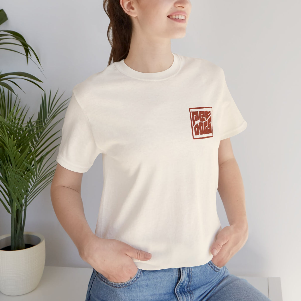PET DOGS Natural Color Logo Tee
