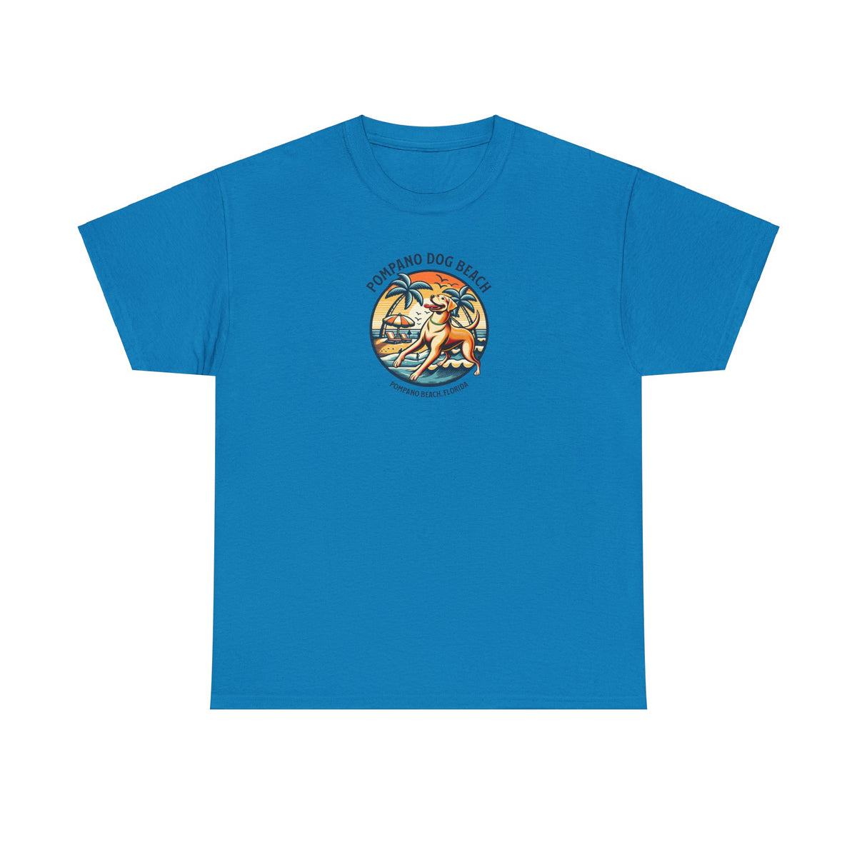 YELLOW LAB POMPANO DOG BEACH Unisex Heavy Cotton Tee