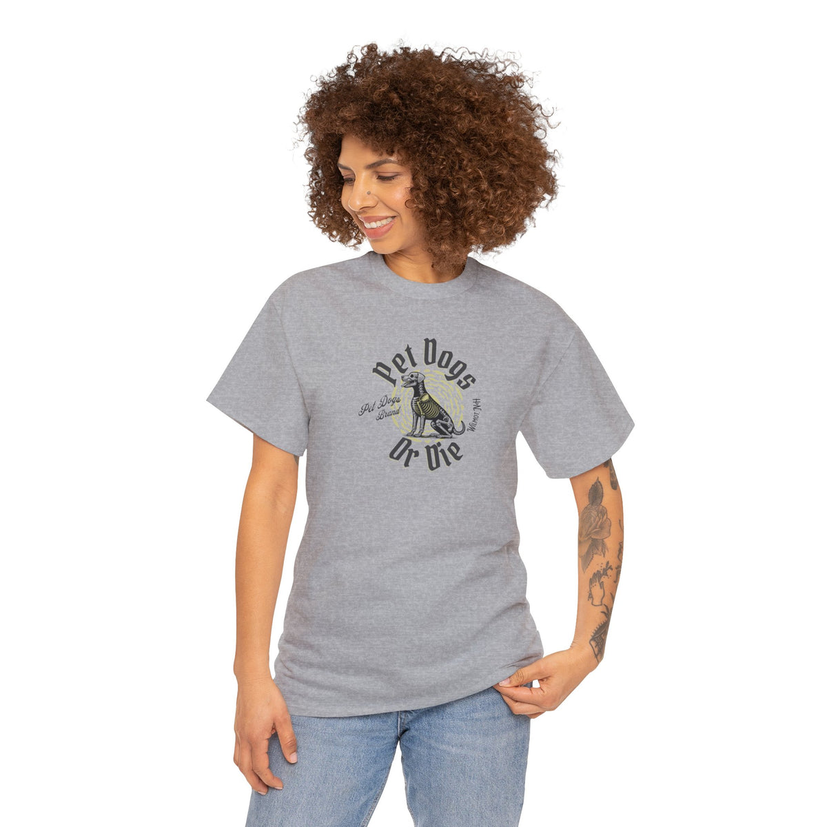 PET DOGS OR DIE Biker Style Unisex Heavy Cotton Tee