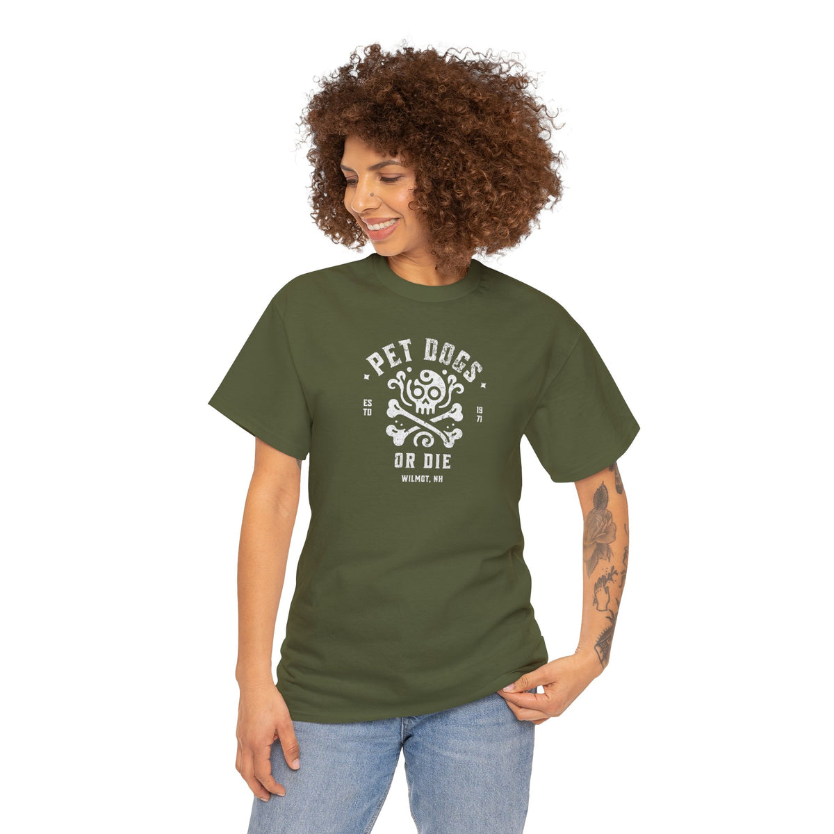 PET DOGS OR DIE Simple Version Unisex Heavy Cotton Tee